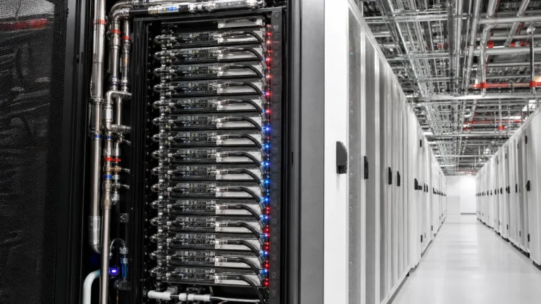 AMD Helios em rack de data center com resfriamento líquido