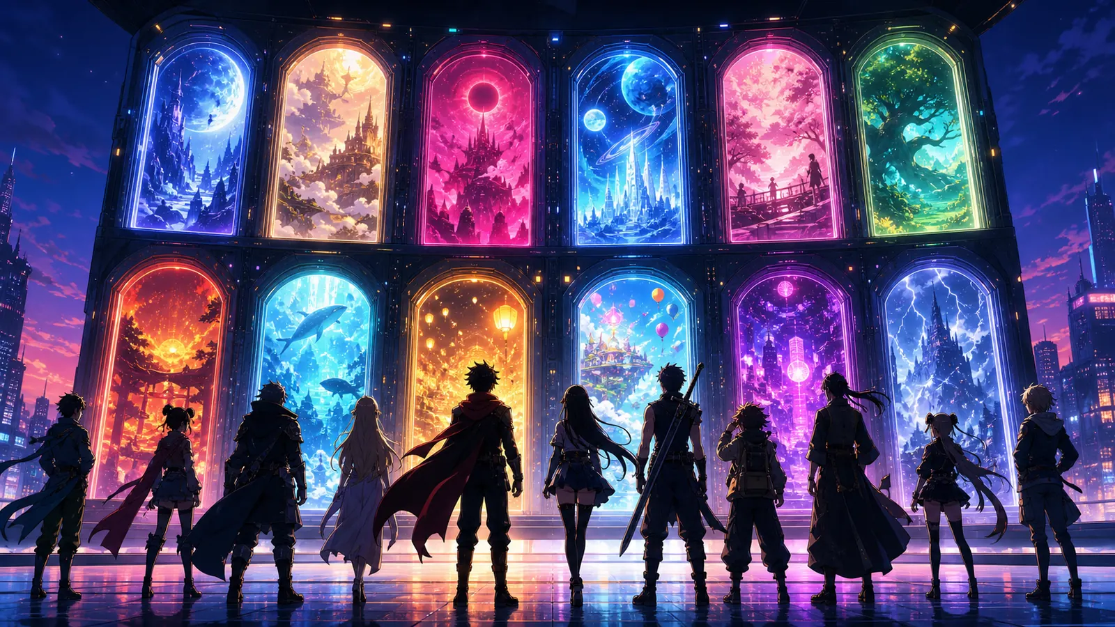 Ilustração original sobre os animes de julho de 2026