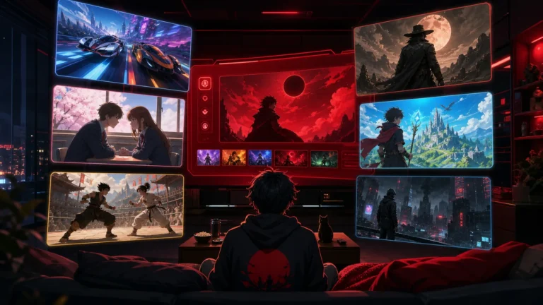 Animes da Netflix em 2026 representados por catálogo de gêneros