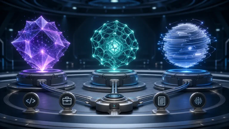 Comparativo visual entre três modelos avançados de inteligência artificial