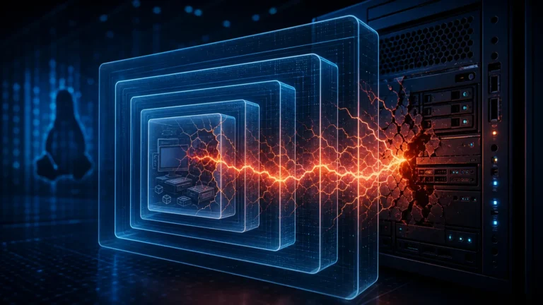 Falha atravessando camadas de máquinas virtuais KVM até um servidor Linux