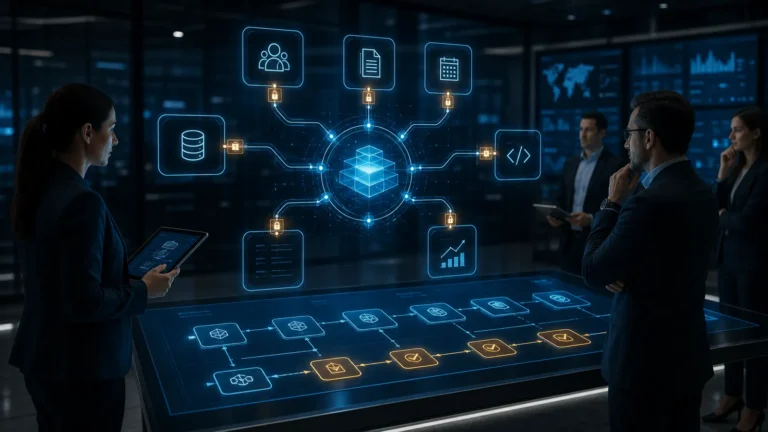 Equipe controla conexões MCP e skills de inteligência artificial em sistemas empresariais