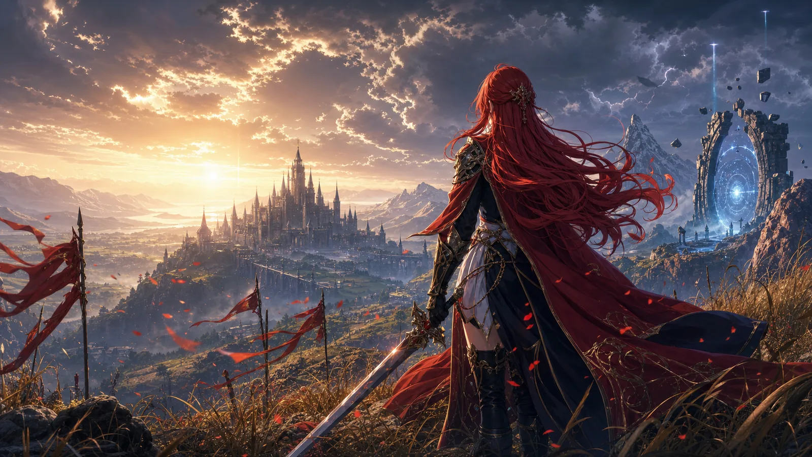 Mushoku Tensei 3 representado por uma guerreira em um mundo de fantasia