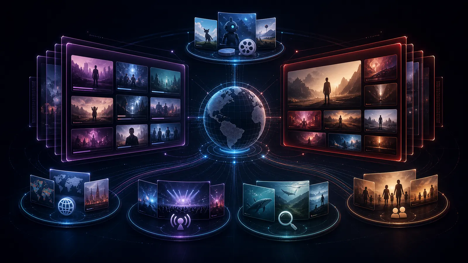 Mapa visual das tendências globais de filmes e séries no streaming